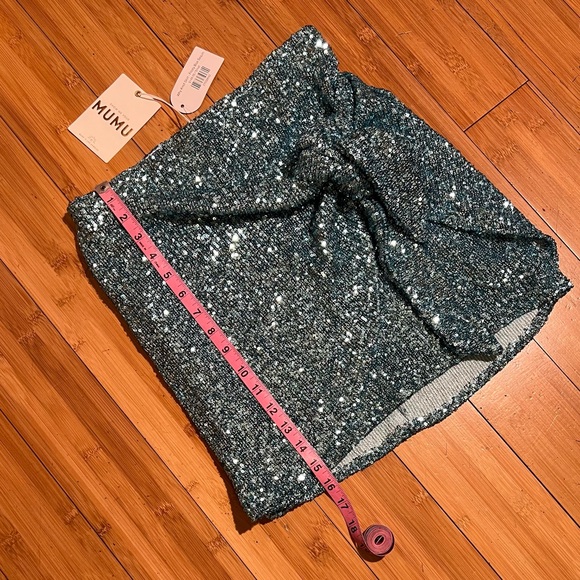 NWT Show Me Your Mumu Frosty Blue Sequin Why Not Skirt Size S - Picture 14 of 15